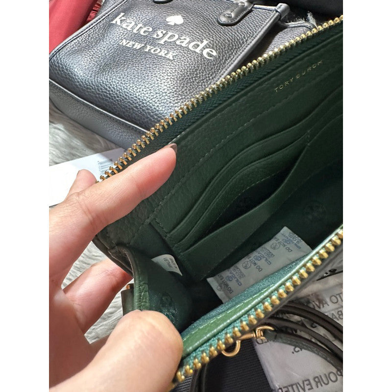 SALE! ORIG PRELOVED TB Blake Double Zip Slim Crossbody Bag Jitney Green