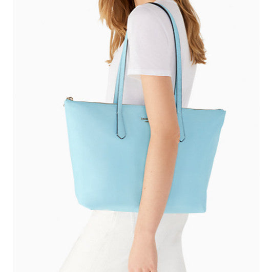 SALE! ORIG & IMPORTED KS Kitt Large Nylon Tote Bag Aqua Pool Blue