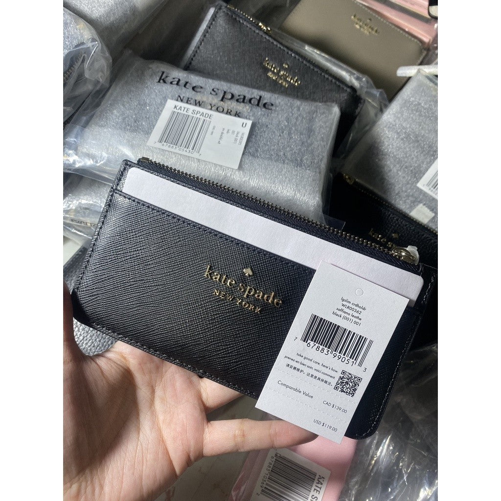 KS Staci Large Slim Card Holder Wallet in BLACK