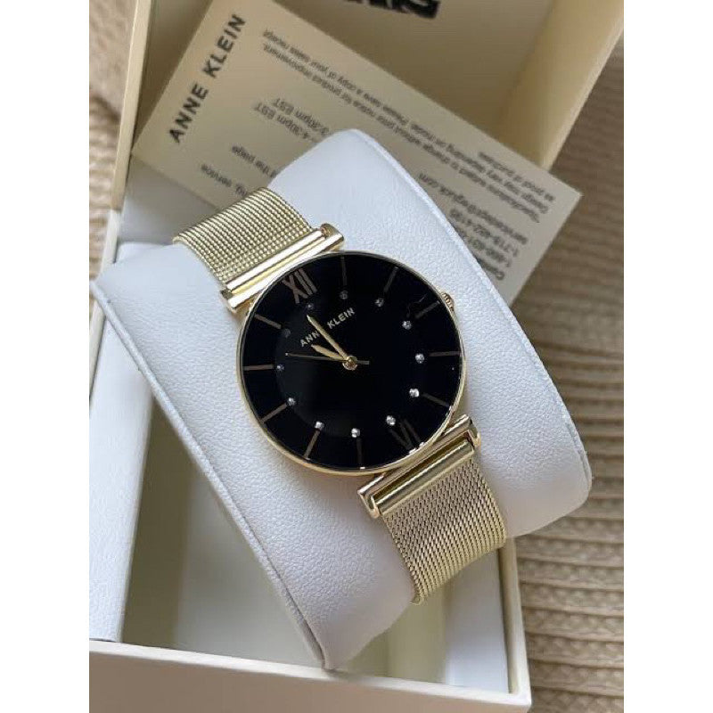 AK Klein Women's AK/3780BKGB Japanese Quartz Dress Watch Gold Stainless Steel Strap