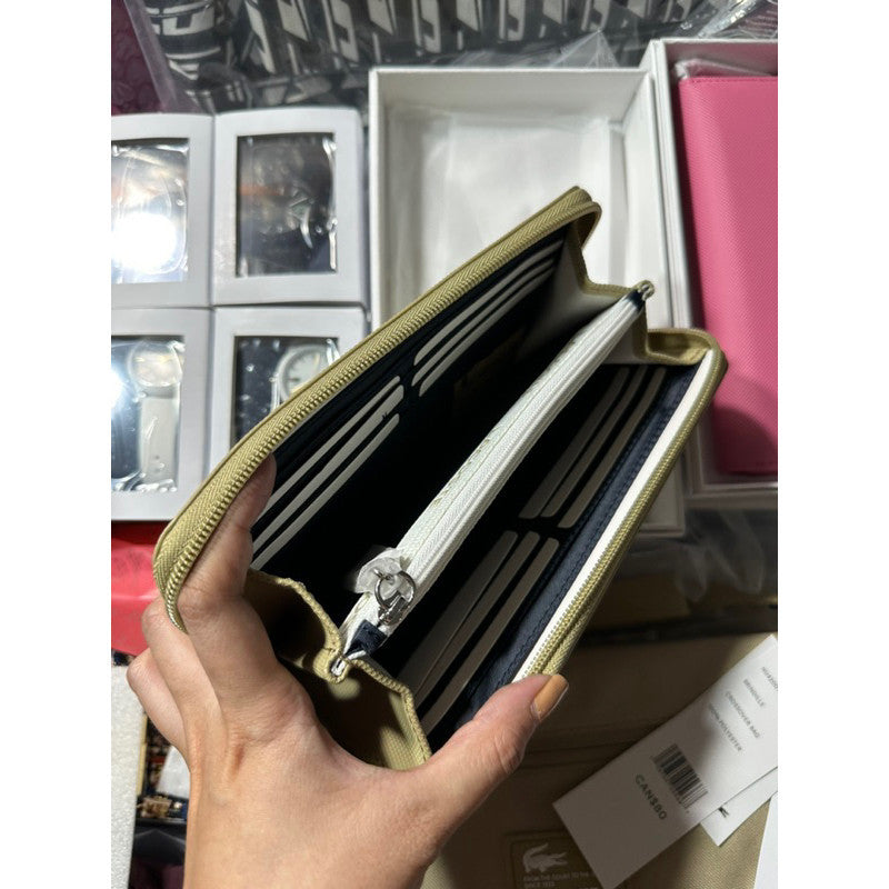 ORIG & IMPORTED LCT Concept 12 Card Zip Long Wallet Pink / Beige