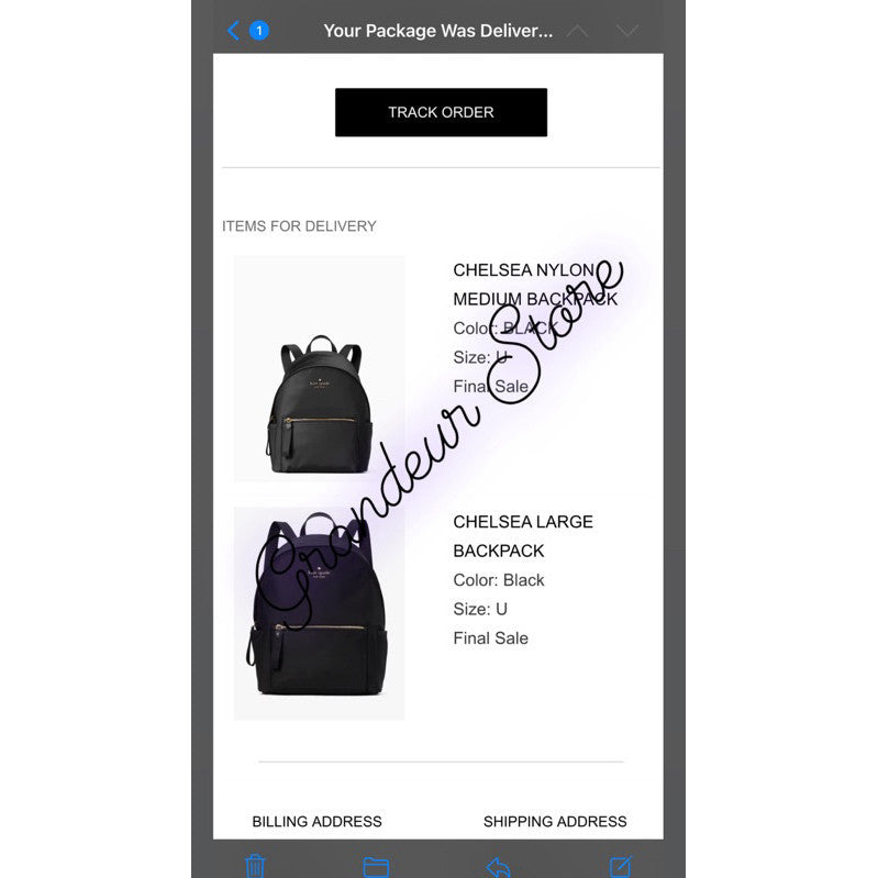 DISCONTINUED NO RESTOCK! ORIG & IMPORTED KS Chelsea Medium Backpack Black Nylon Bag Blue