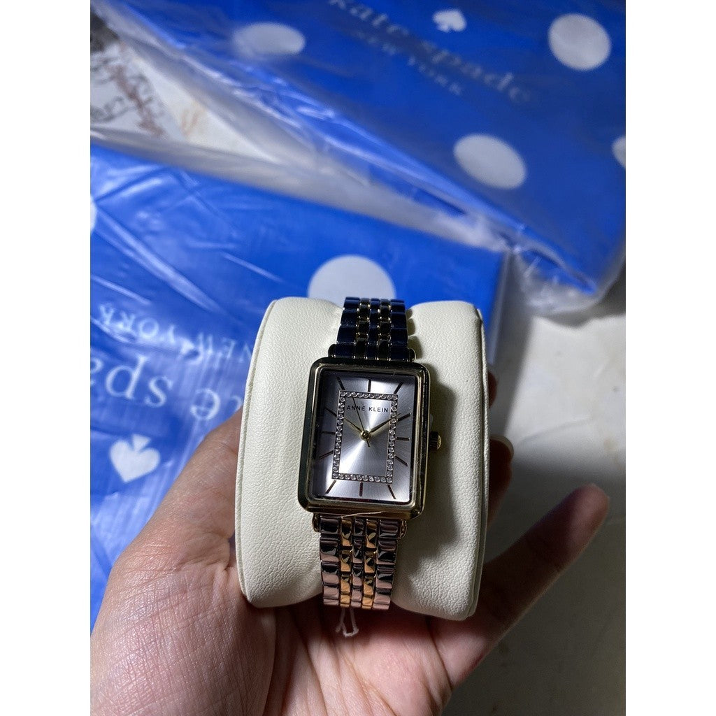AK Klein Women's Japanese Quartz Dress Watch with Metal Strap, Silver Model: AK/3761SVTT