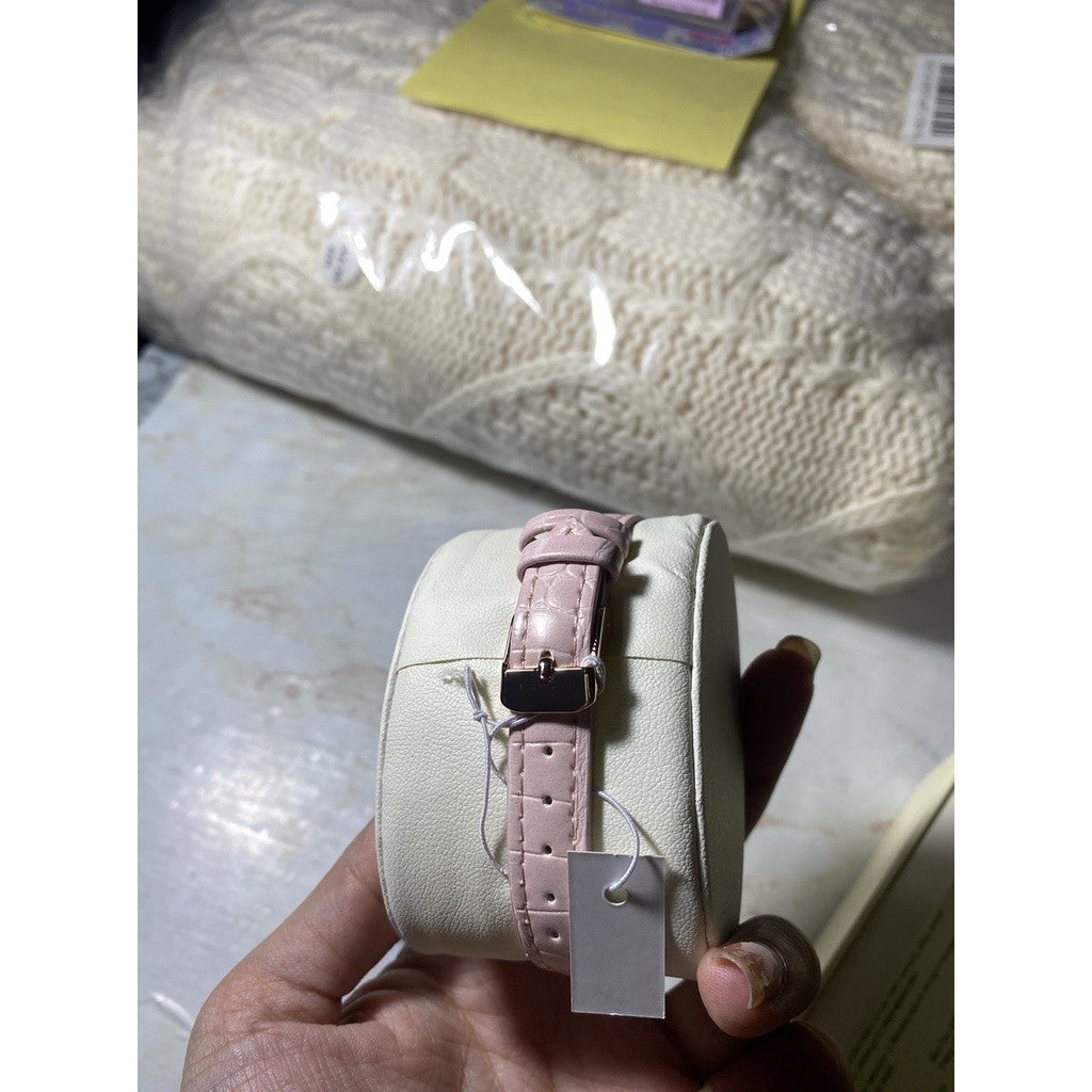 ORIG & IMPORTED AK Klein Women's Quartz Dress Watch with Faux Leather Strap, Pink 3820RGPK