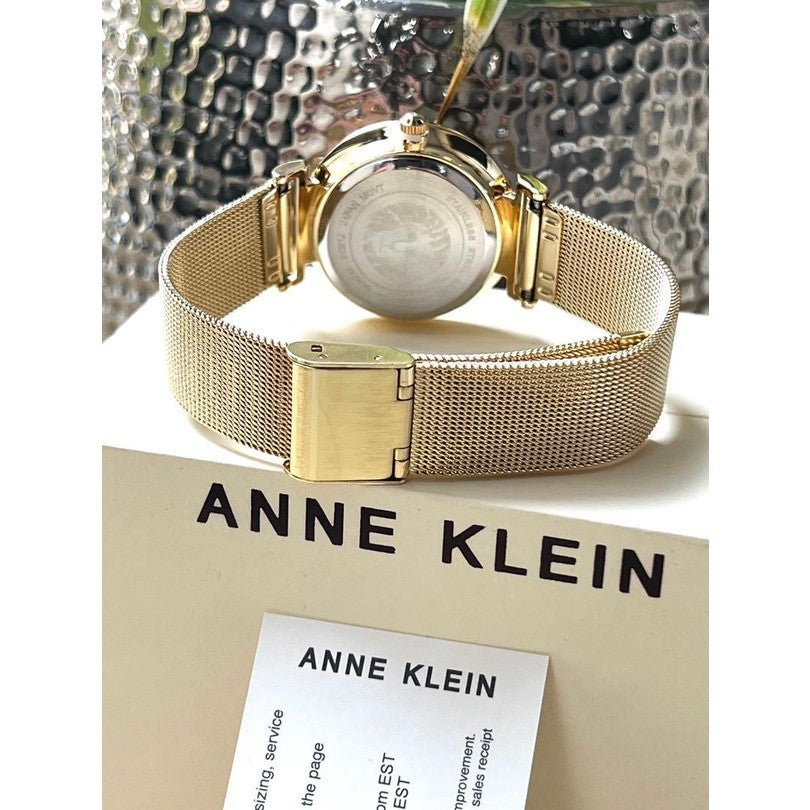 AK Klein Women's Glitter Accented Mesh Bracelet Watch AK/3781SVTT