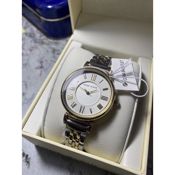 AK Klein Two-Tone Bracelet Watch With Roman Numeral Dial 2159SVTT