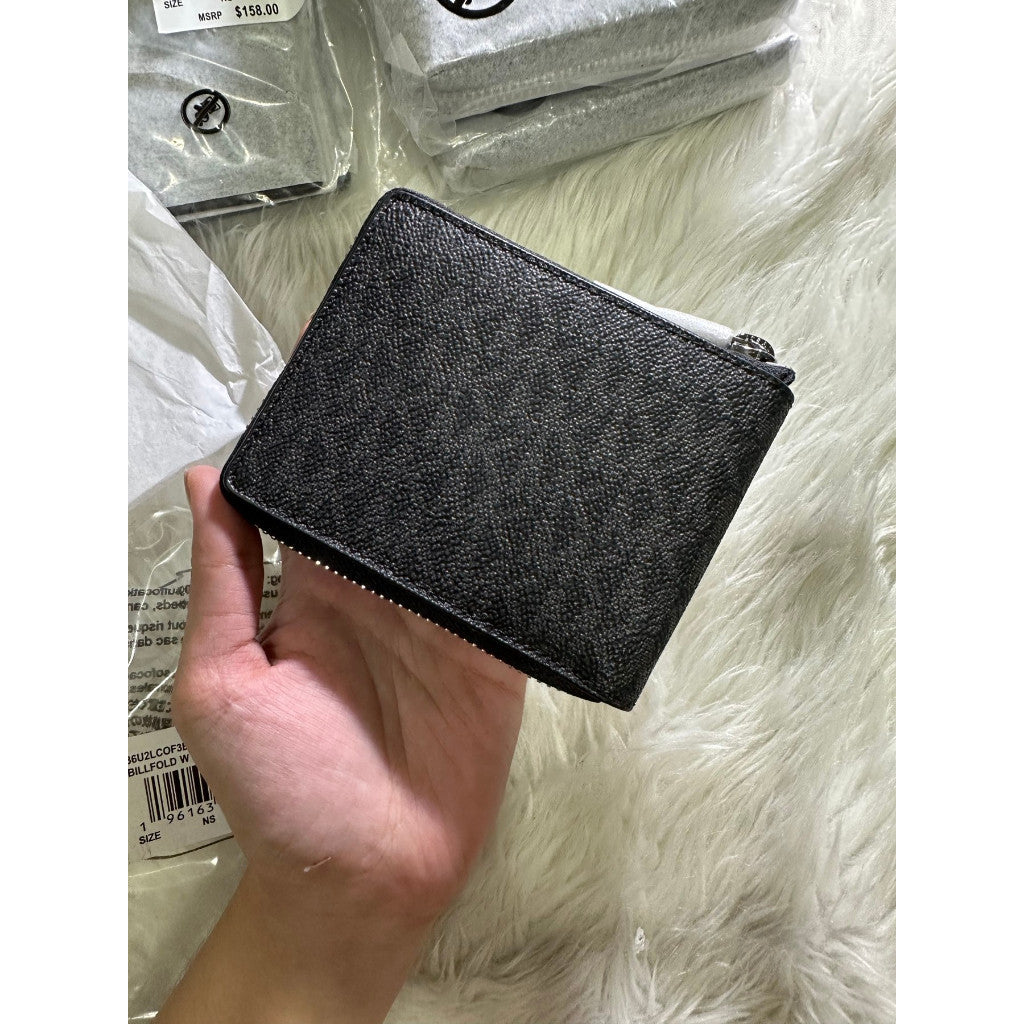ORIG & IMPORTED MK Cooper Logo Zip-Around Small Coin Men's Wallet Black