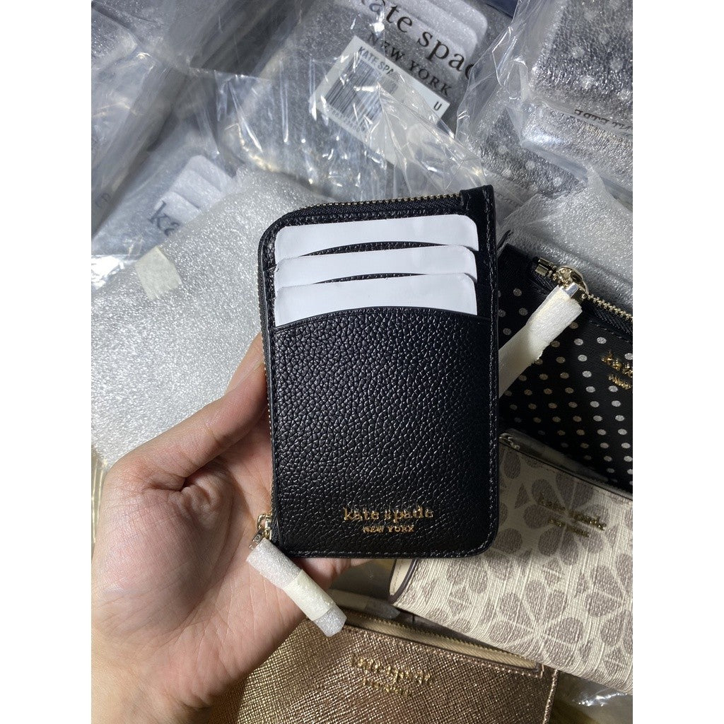 KS zip code zip card holder Black Wallet