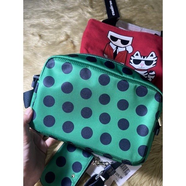 SALE! ❤️  KS chelsea delightful dot camera bag nylon green