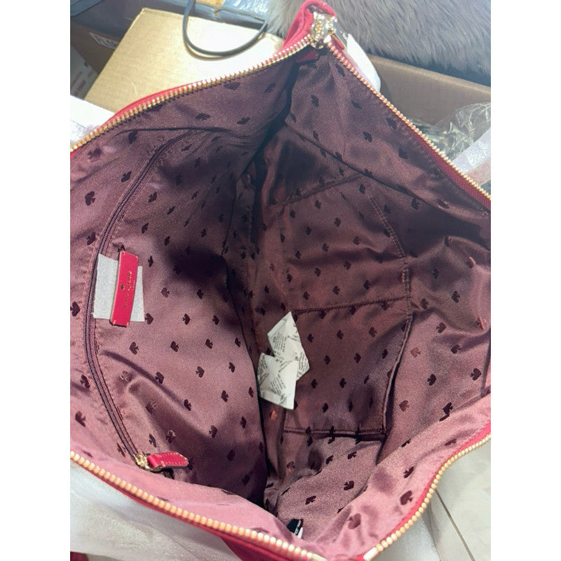 SALE! ORIG & IMPORTED KS Kitt Nylon Large Tote Bag in RED SANGRIA