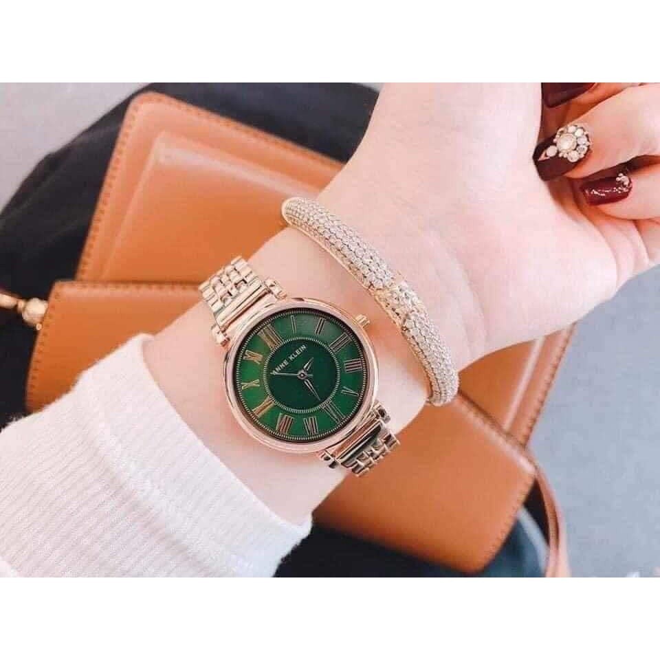 AK Klein Women's Rose Gold-Tone Bracelet Watch AK/2158GNRG