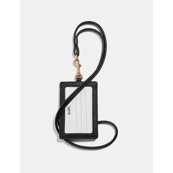 ORIG CCH ID Lanyard Badge Holder In Crossgrain Leather (Black/White)