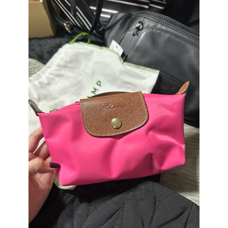 ORIG Preloved LongChamp LE PLIAGE POUCH MINI BAG pink