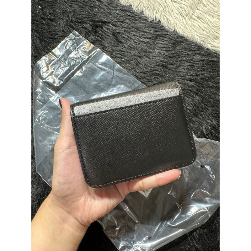 ORIG & IMPORTED KS Madison Saffiano Leather Small Bifold Wallet in Beige/Black