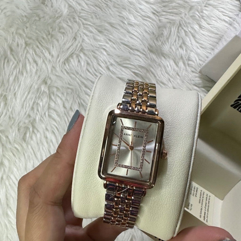 ORIG & IMPORTED AK Klein Women's Glitter Accented Bracelet Watch AK/3761SVRT
