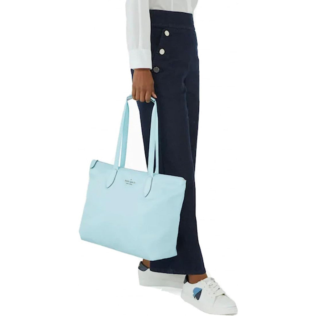 SALE! ORIG & IMPORTED KS Kitt Large Nylon Tote Bag Aqua Pool Blue