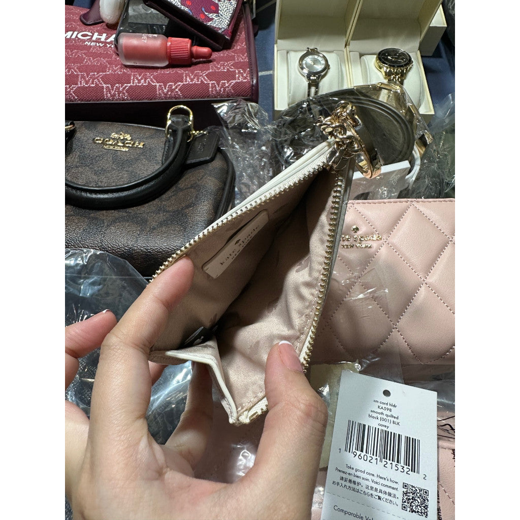 ORIGINAL IMPORTED Kate Spade KS Carey Small Card Holder Wallet Black/White