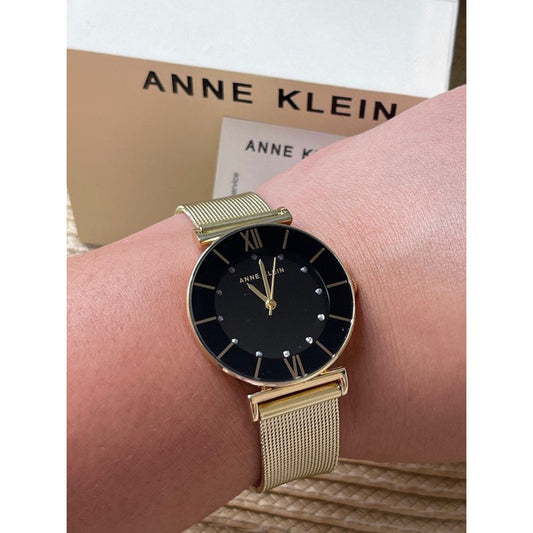 AK Klein Women's AK/3780BKGB Japanese Quartz Dress Watch Gold Stainless Steel Strap
