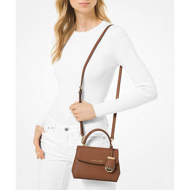 SALE! ORIG & IMPORTED MK Ava Extra-Small Saffiano Leather Crossbody Brown Bag