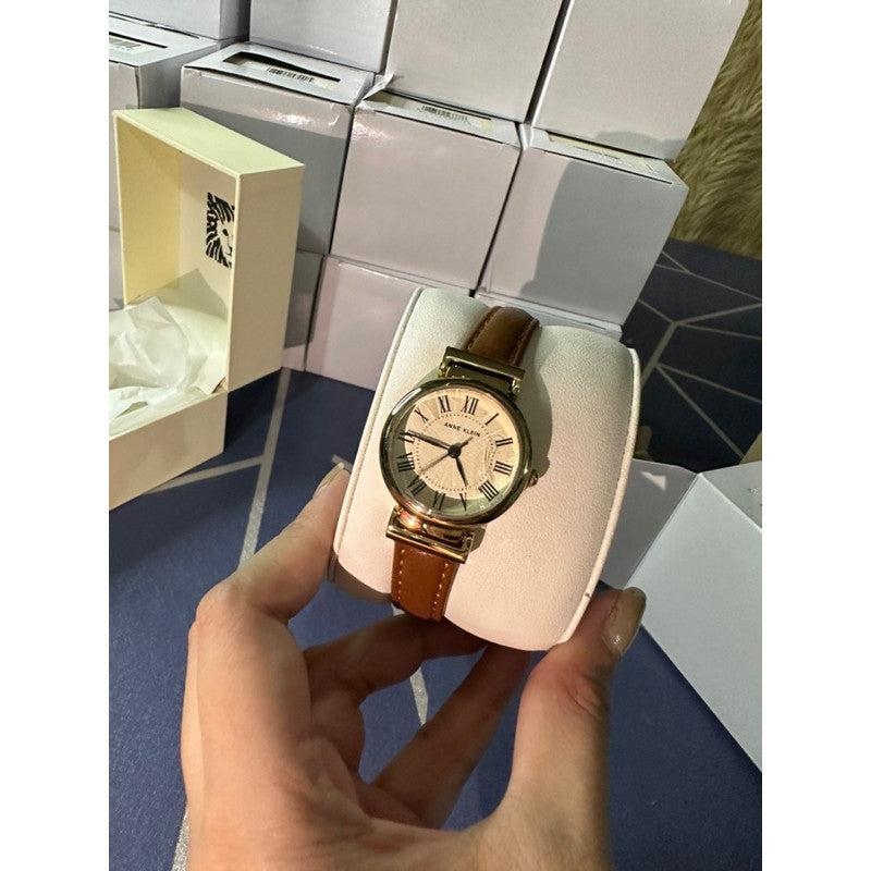 ORIG & IMPORTED AK Klein Brown Leather Strap Watch AK/2246CRHY
