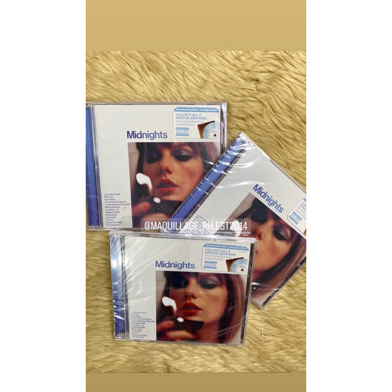 ORIG & IMPORTED Taylor Swift Midnights Moonstone Blue Edition CD with HEART Hand Signed Photo