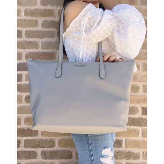 SALE! ORIG & IMPORTED KS Kitt Large Nylon Tote Bag in NIMBUS GREY