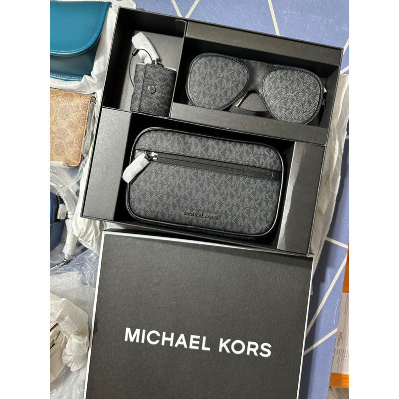 ORIG & IMPORTED MK 3-in-1 Logo Travel Gift Set Men’s Pouch Airpods Case