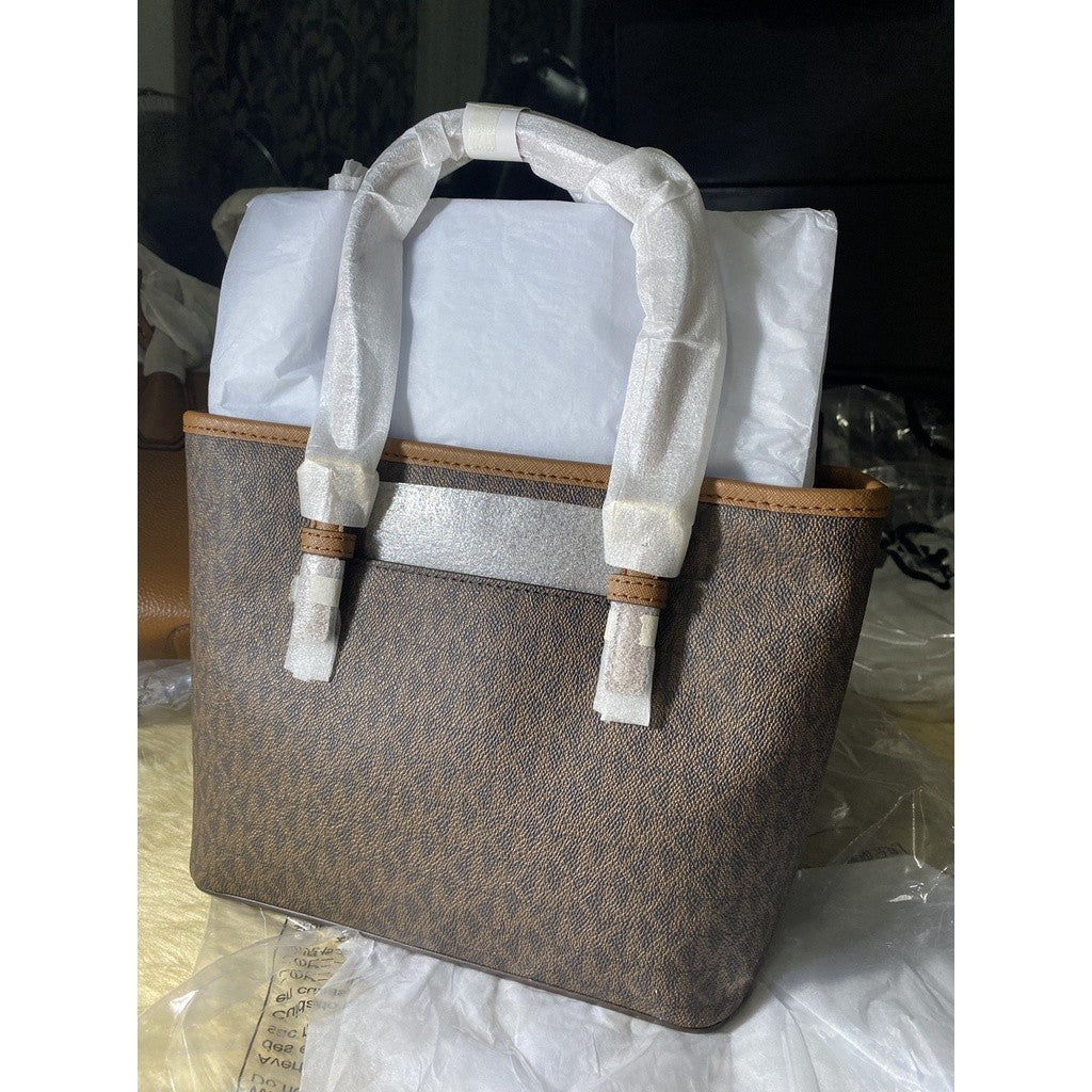 MK Jet Set Travel Extra-Small Logo Top-Zip Tote Bag BROWN