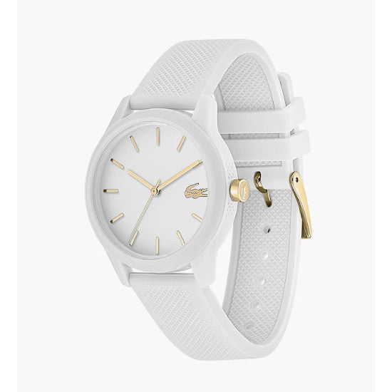 ORIG & IMPORTED LCT Ladies Watch With White Silicone Petit Piqué Pattern Strap