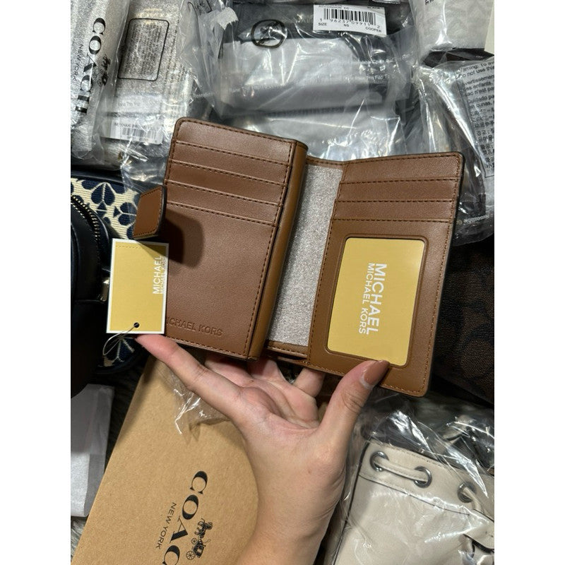 ORIG & IMPORTED MK Medium Signature Logo Wallet Brown/Vanilla White/Pink