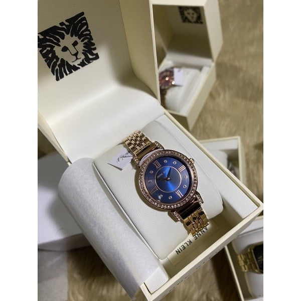 AK Klein Women's Premium Crystal Accented Bracelet Watch (Model: AK/2928NVRG)