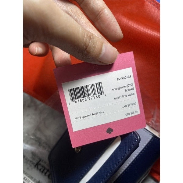 KS Booked Trifold Flap Wallet Navy Blue