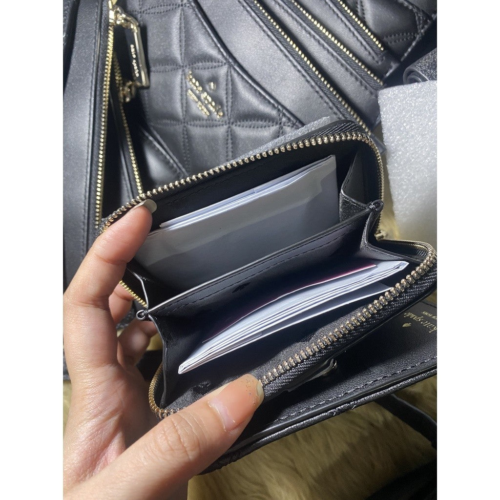 ORIG & IMPORTED KS Natalia Small Zip Around Wallet Black
