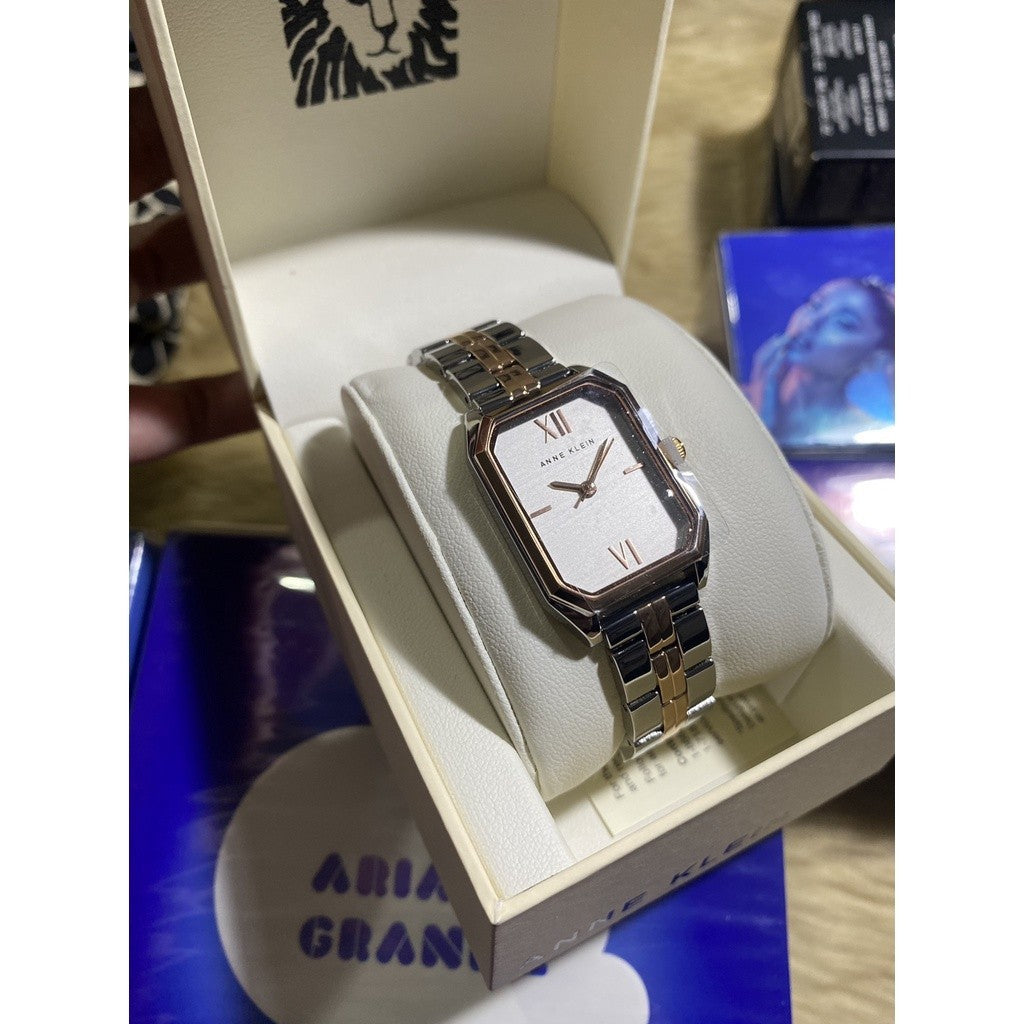 AK Klein Women Japanese Quartz Dress Watch Metal Strap, Rose Gold/Silver AK/3775SVRT