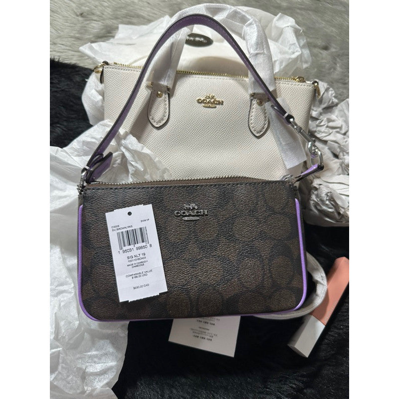 SALE! ❤️ ORIG & IMPORTED CCH Nolita 19 In in Brown/Purple Wristlet Small Bag BTS ARMY