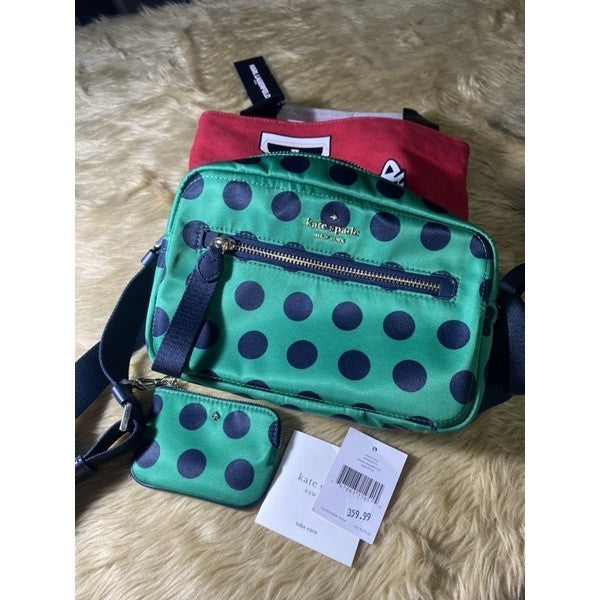 SALE! ❤️  KS chelsea delightful dot camera bag nylon green