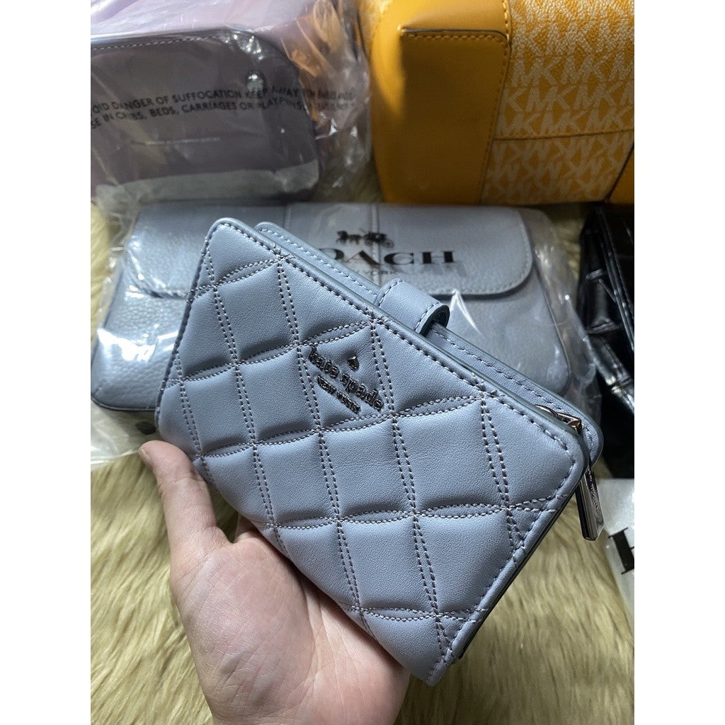 ORIG & IMPORTED KS Natalia Medium Compact Bifold Wallet in Brushed Steel/Blue