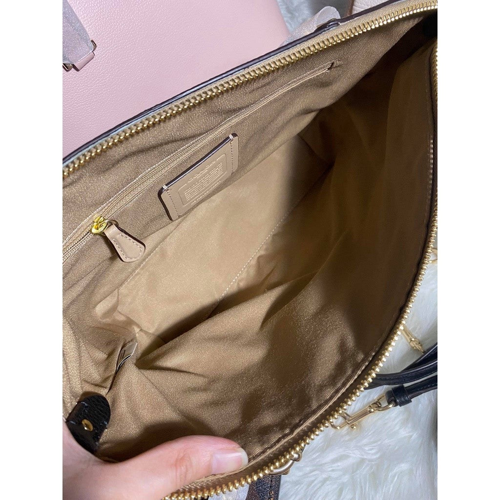 ORIG & IMPORTED CCH Kacey Two Way Satchel Bag in Beige/White