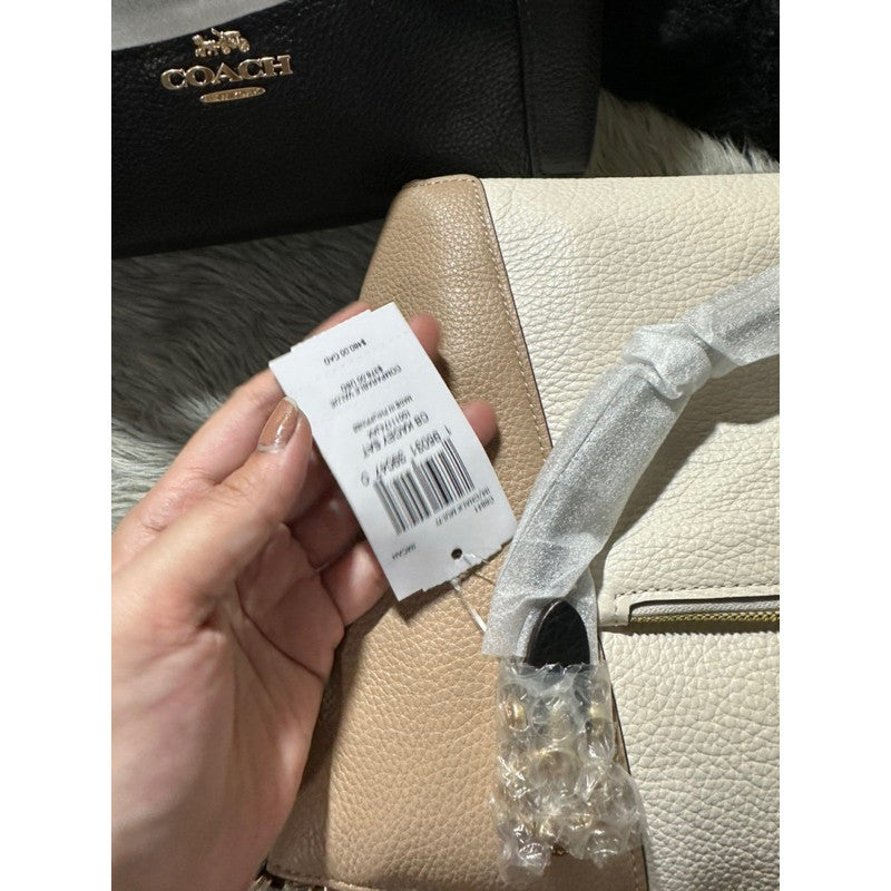 ORIG & IMPORTED CCH Kacey Two Way Satchel Bag in Beige/White