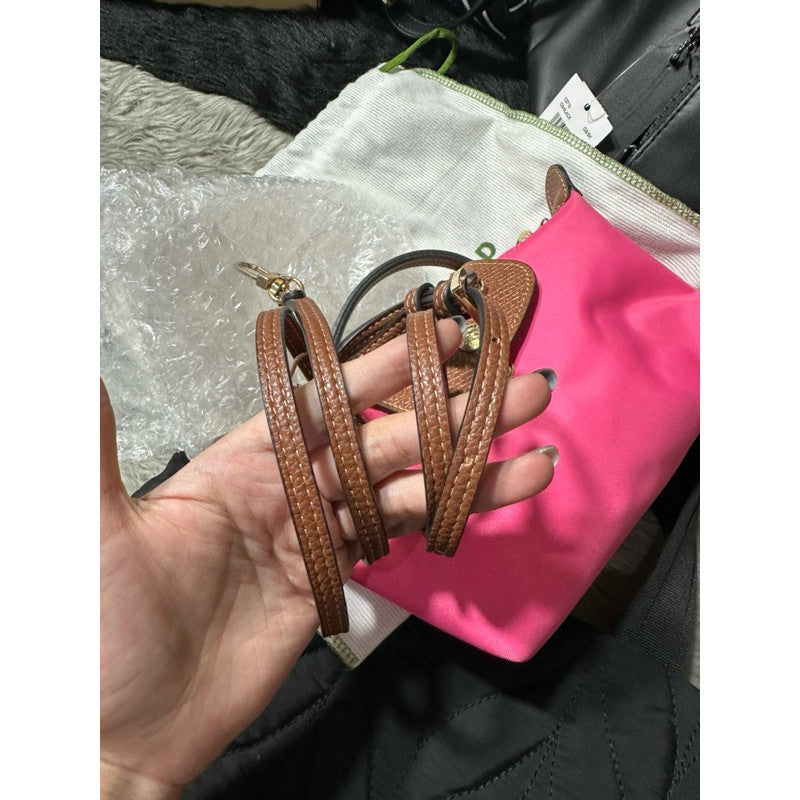 ORIG Preloved LongChamp LE PLIAGE POUCH MINI BAG pink