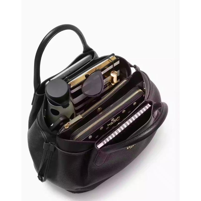 ORIG & IMPORTED KS Dumpling Large Satchel Bag BLACK