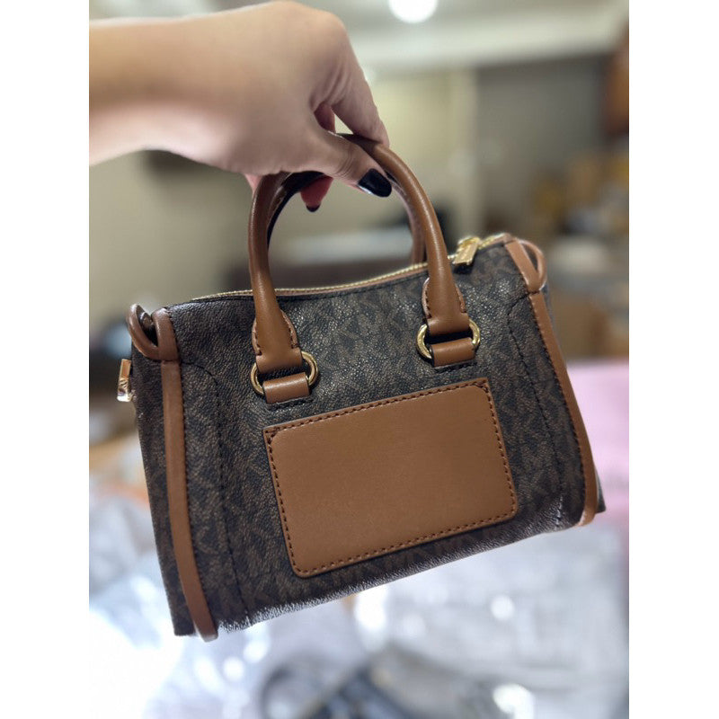 ORIG & IMPORTED MK Carine Signature Leather Extra Small Mini Satchel Bag in MonoBrow
