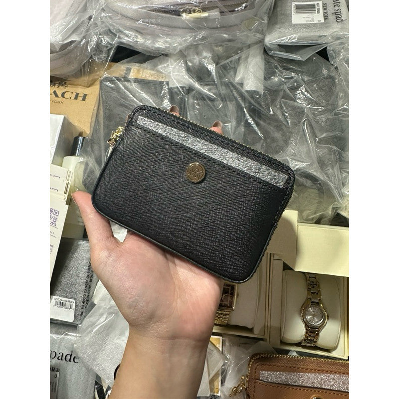 SALE! ORIG & IMPORTED MK Medium Logo Chain Zip Card Case Wallet