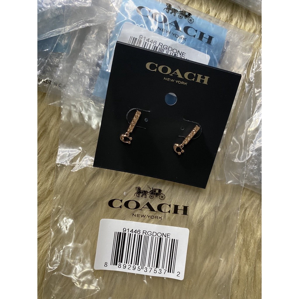 SALE! ❤️ ORIG & IMPORTED CCH Signature Pave Bar Stud Earrings