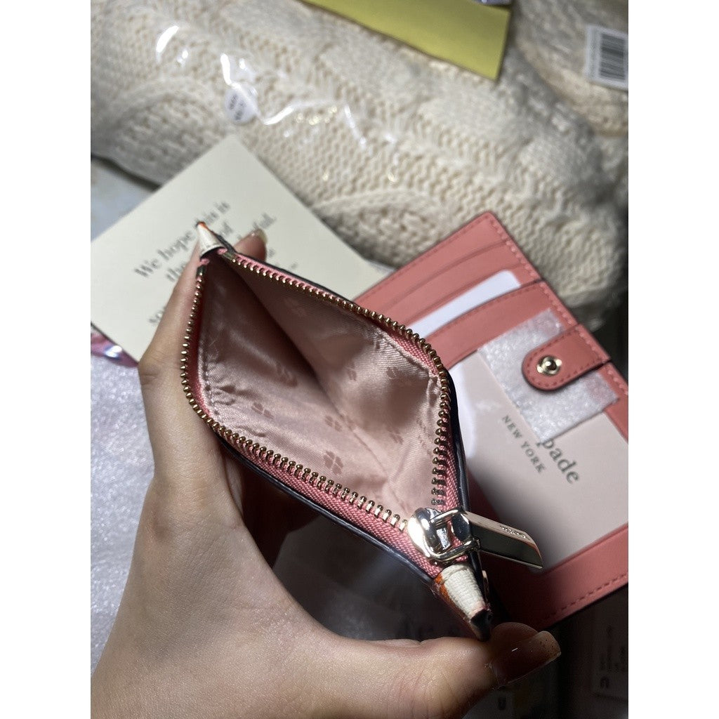 ORIG & IMPORTED KS Spencer Grapefruit Small Slim Bifold Wallet in Pink