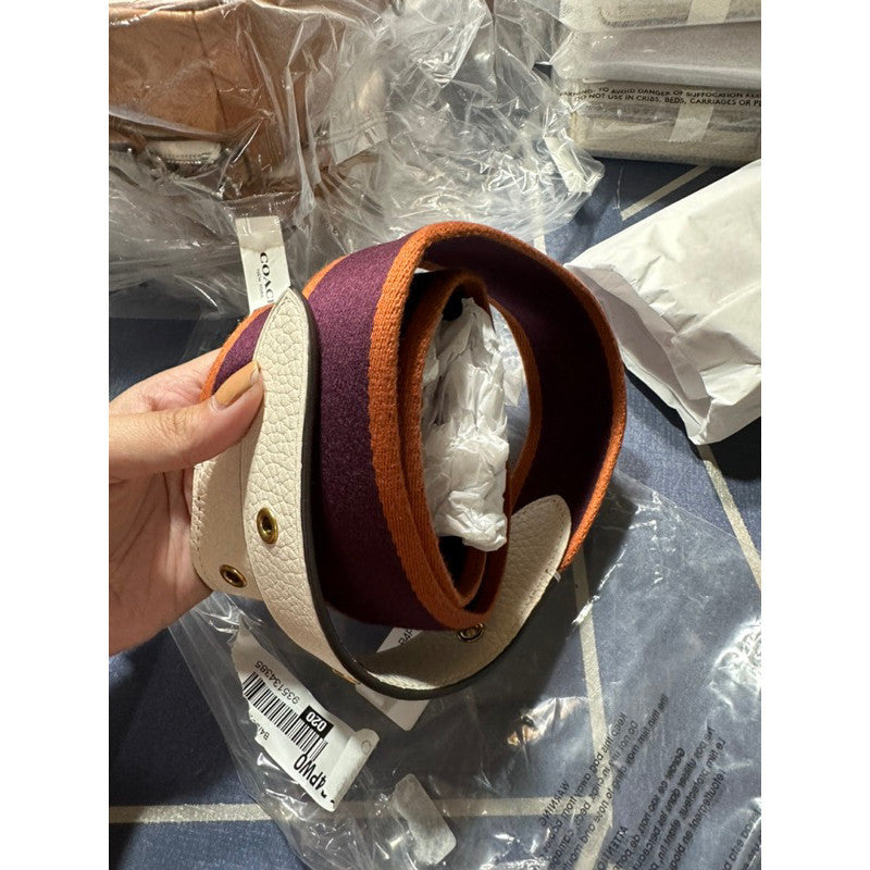 ORIG & IMPORTED CCH Bag Guitar Strap In Colorblock With Varsity Stripe in Maroon Boysenberry