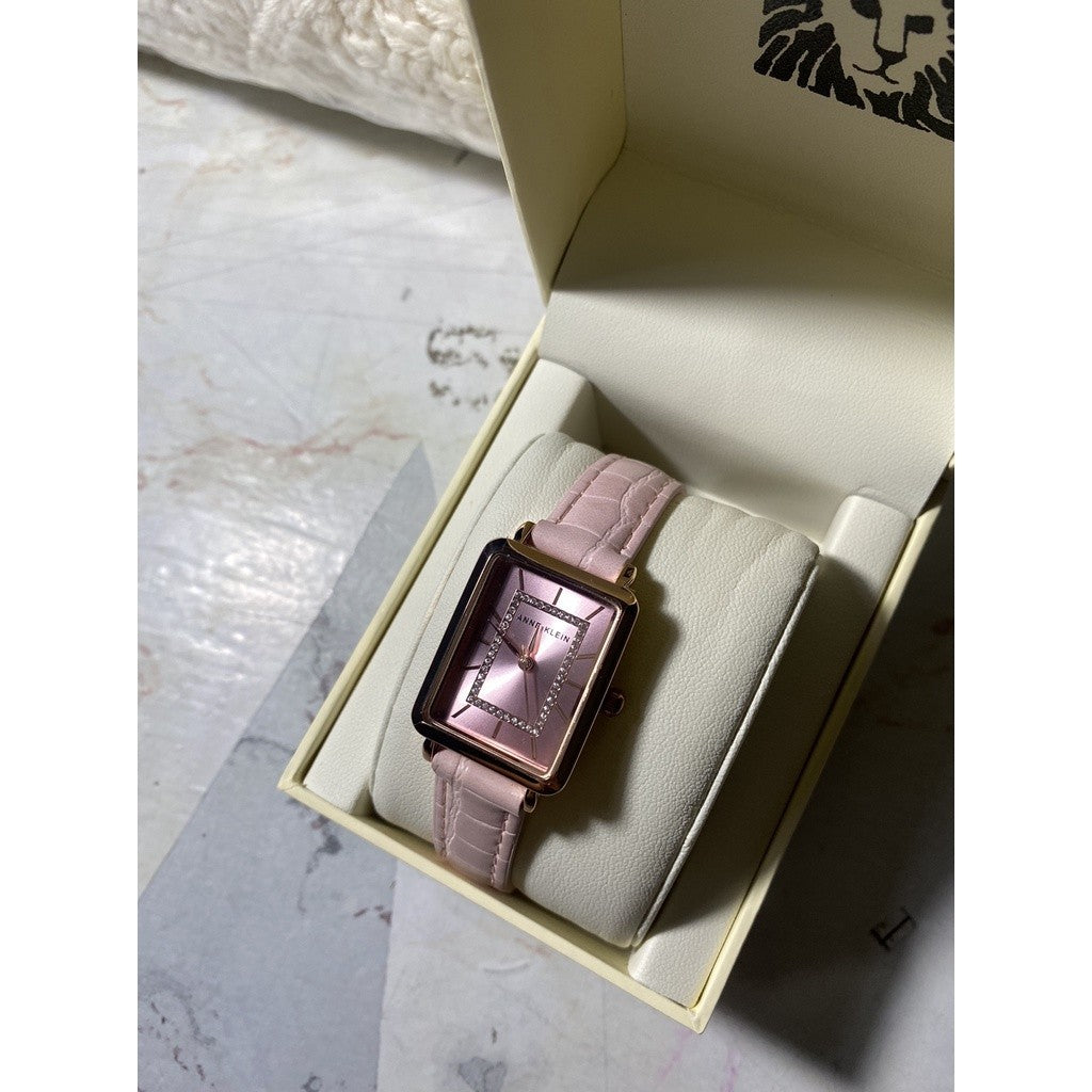ORIG & IMPORTED AK Klein Women's Quartz Dress Watch with Faux Leather Strap, Pink 3820RGPK