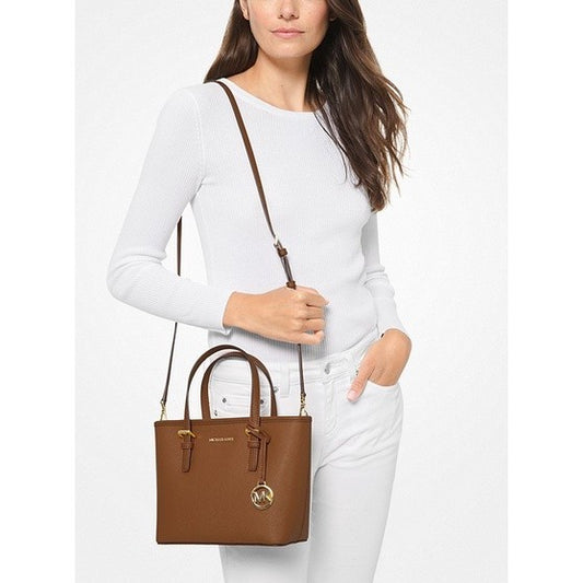 SALE!  MK Jet Set Travel Extra-Small Saffiano Leather Top-Zip Tote Bag Brown