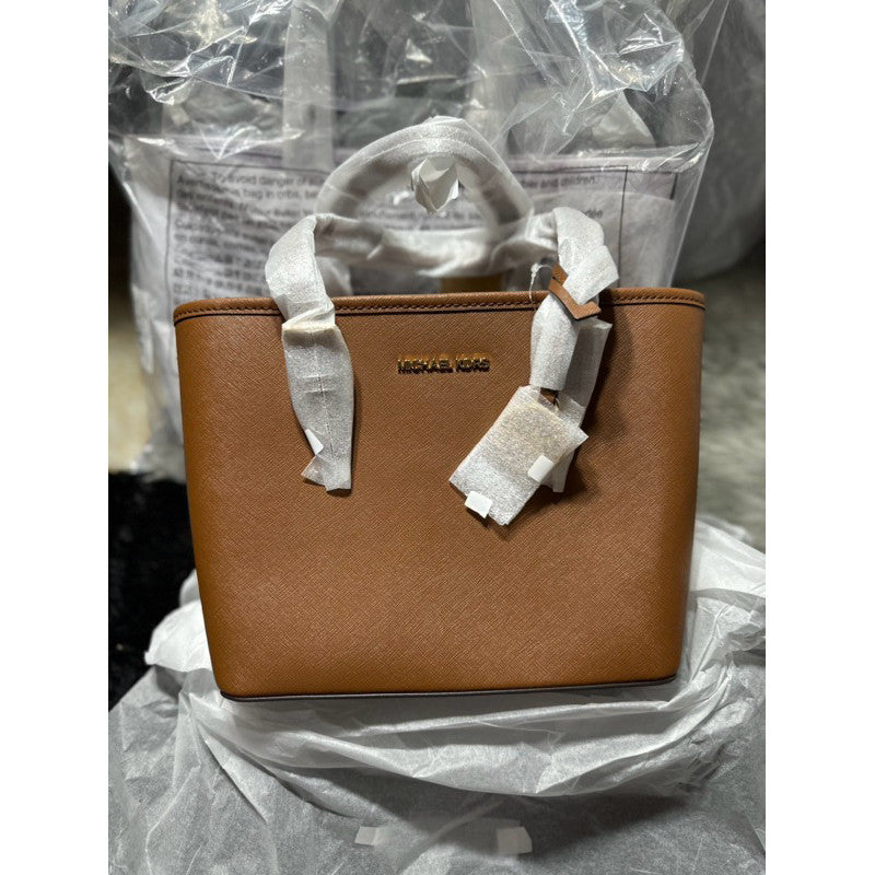 SALE!  MK Jet Set Travel Extra-Small Saffiano Leather Top-Zip Tote Bag Brown