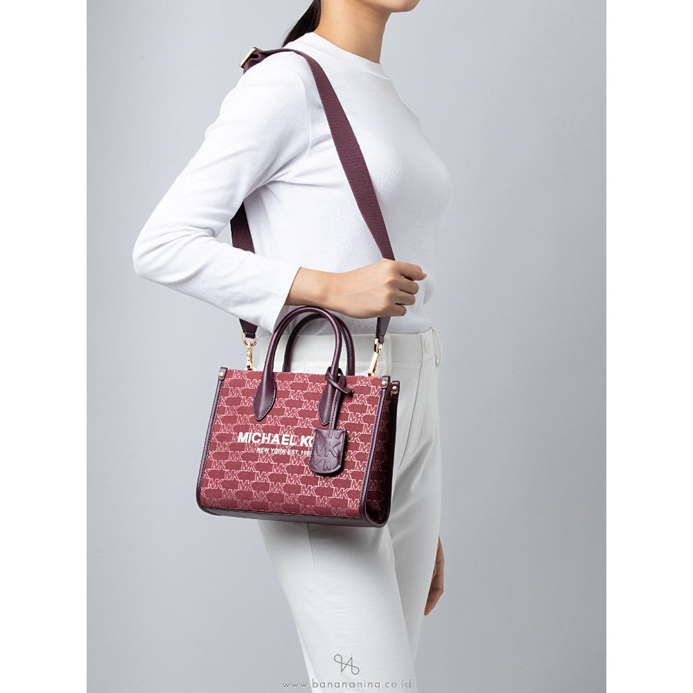 ORIG & IMPORTED MK Mirella Signature Small Shopper Top Zip Crossbody Bag Mulberry